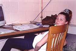 Julia Kostogorva, at her desk in the same office as Christiaan