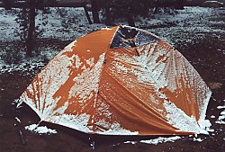 Snow sliding from my tent